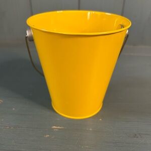 New Mini Yellow Metal Bucket - Tin Pail